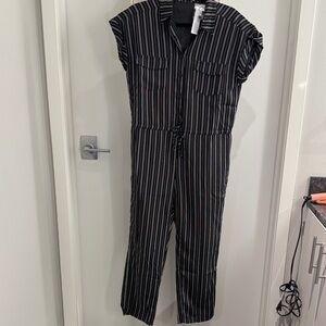Elegant Black Striped Jumpsuit